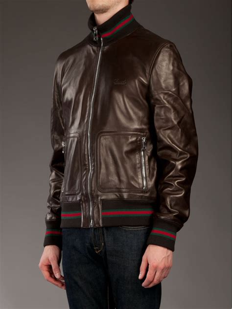 Gucci Leather Outer Shell Brown Coats, Jackets & Vests for 